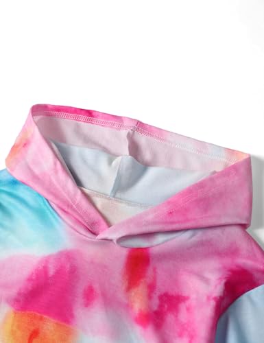 Image of Girls Clothes Tie Dye Sweatsuit Long Sleeve Sweatshirt Tops and Flare Pants 2PCS Girls Fall Clothes