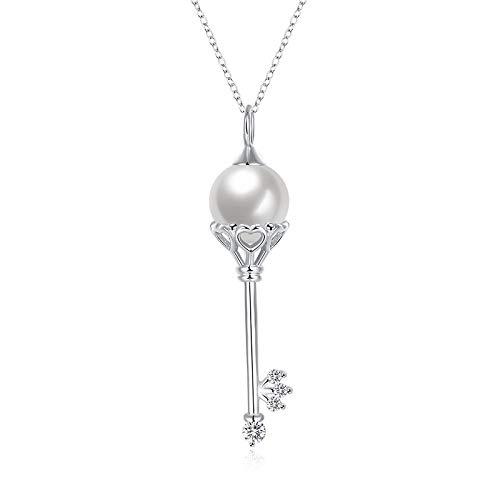 Collier de diamants perles clé bijoux non allergiques haute qualité pour femme