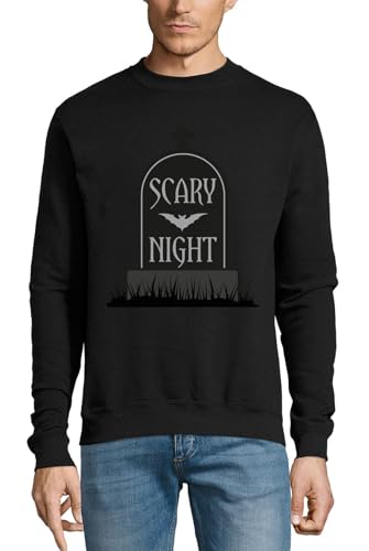Pull en coton Halloween noir vêtement pierre tombale mode automne Scary Night