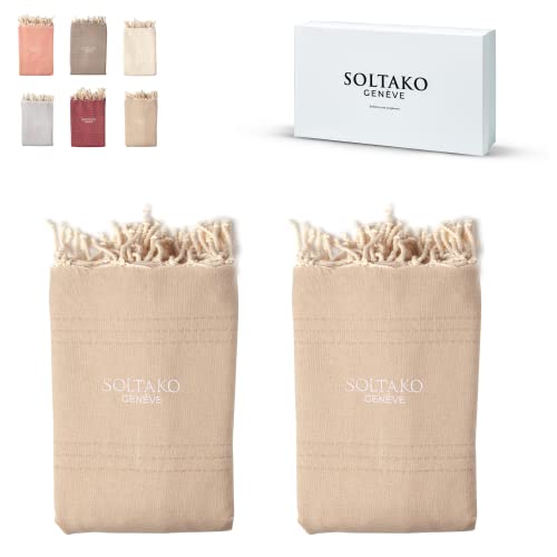 SOLTAKO Plaid Canapé 100% Coton, Lot de 2 jetés de lit, jeté de canapé, Plaid, Couvre-lit, Housse de canapé, Housse de canapé, Housse de lit, sofacover 240 x 220 cm, Couverture 2 Personnes