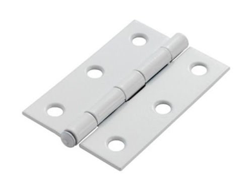 GREEN COUNTY HARDWARE White Loose Pin Butt Hinge 3 x 2 76mm x 50mm Classic White Metal Surface Mount Hinge