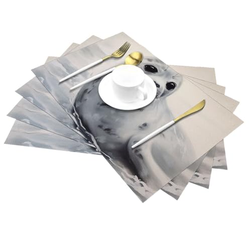Sets de table tissés design phoque de harpe élégance et qualité PVC