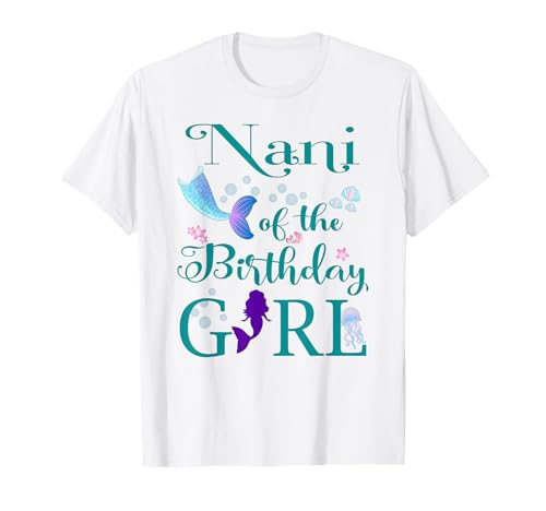 Nani della ragazza di compleanno Nina Mermaid primo compleanno Maglietta