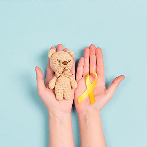 Image of 100PCS Yellow Awareness Ribbon Pins Gold Ribbons Awareness Pins for Women Girls Campaigns, Support Groups and Fundraisers Charity Event Survivor Campaign Party Favors Supplies Supplies