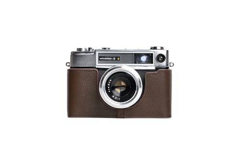 Yashica Minister D用ハンドメイド本革ハーフカメラケースバッグカバーコーヒーカラー