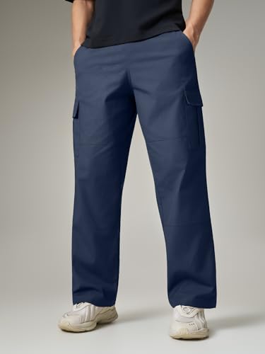 Image of XYXX Rove Ripstop Cargo | Solid Relaxed Fit | Wide Leg Cargo Pant for Men with 5 Pockets