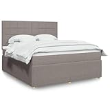 Brokky Boxspringbett mit Matratze Betten Mit Matratze Schlafzimmer Bett Boxspringbett Mit Matratze Taupe 180x200 cm Stoff - 3292139