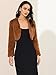 Allegra K Women's Cropped Open Front Jacket Collarless Long Sleeve Faux Fur Coat X-Small Brown