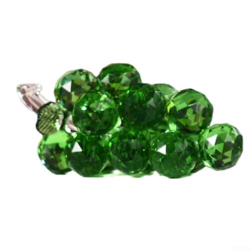 CYRENT Decorative Glass Grape Cluster Table Ornament Home Interior Display Sculpture Collection Piece (green)