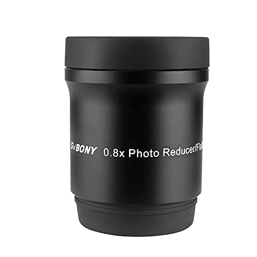 Svbony SV193 Spianatore di Campo Riduttore Focale, Spianatore Fotoriduttore 0.8x, Accessorio Telescopio M54x0.75, per Rifrattori SV503 70mm F6 ED