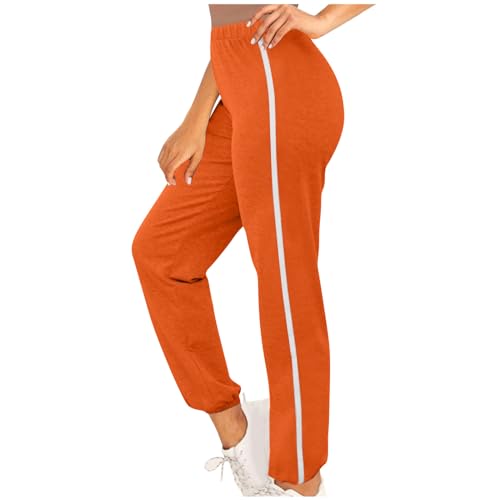 Pants for Women Trendy Color Block Cinch Bottom Workout Sweatpants Casual Loose Fit Elastic Waist Joggers Fall Pants