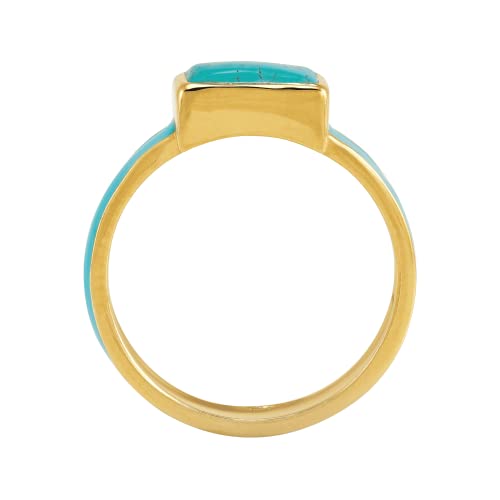 Silpada 'Building Blocks' Turquoise Ring In 18K Yellow Gold-Plated Sterling Silver, Size 7, Size 7 #TOP2