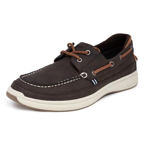 Image of Nautica Men's Lace-Up Moccasin Boat Shoes - Cushioned Insole Casual Deck Loafers for Walking Comfort - Zapato