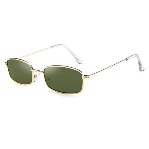 Women Men Small Narrow Square Sunglasses Vintage Tinted Colored Lens Eyewear
