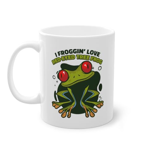 Taza de café «I Froggin Love Costa Rica» | Agalychnis Callidryas mascota rana de hoja roja blanca (07325B)