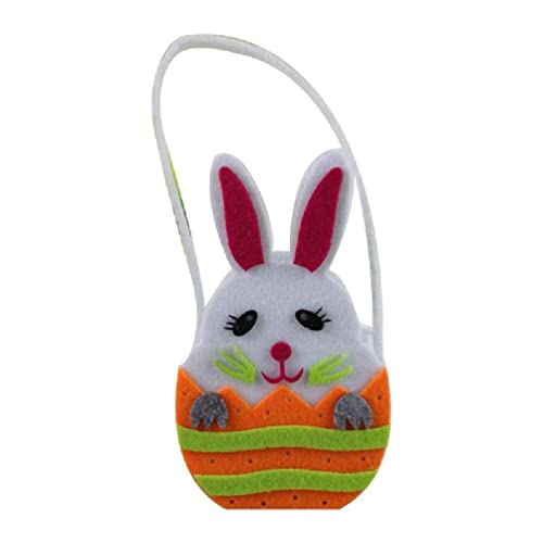 organisateur décoratif en forme de lapin avec poignée durable résistant à l'usure seau de stockage d'oeufs de Pâques enfants cadeaux créatifs sacs à main pour femmes hommes adultes avec Cover