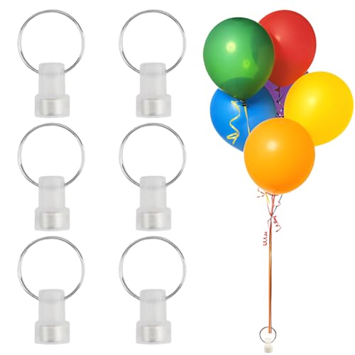 AEUXZA 6 Piezas Pesos Magnéticos para Globos de Helio, Contrapesos Reutilizables con Anillo para Decoración de Bodas, Cumpleaños y Fiestas, Blancos, Pequeños y Discretos