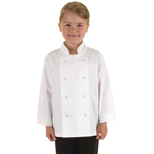 Catering aparato superstore  B124 chaqueta de chef para niños, color blanco