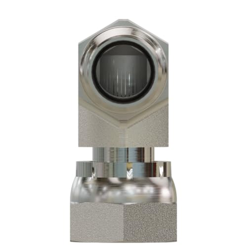 Image of 3 /8 inch Male to 3 /8 inch Female Pipe Swivel Elbow 90 Hydraulic Adapter