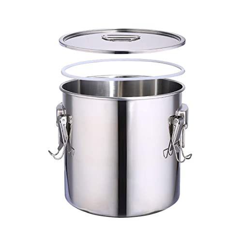 Stockpot - Cubo de almacenamiento de acero inoxidable 304 con tapa, gran capacidad para sopa, sellado para frescura, 20 L