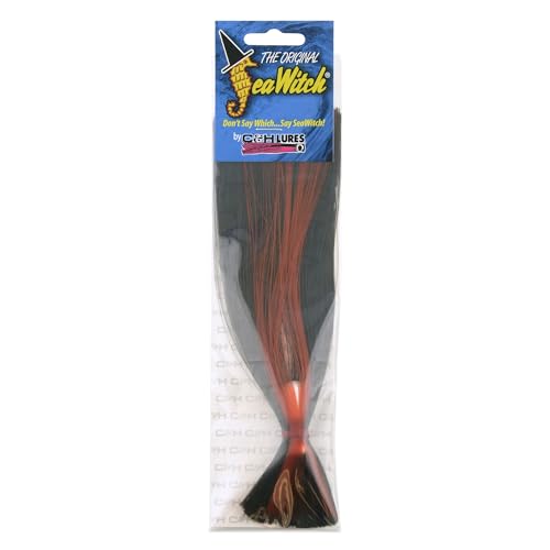 C&H Lures Sea Witch Saltwater - Fishing Lure Nylon Skirt Black/Red 1 oz