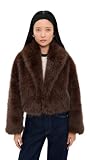 Lioness Women's Madame Faux Fur Jacket, Chocolate, XXS