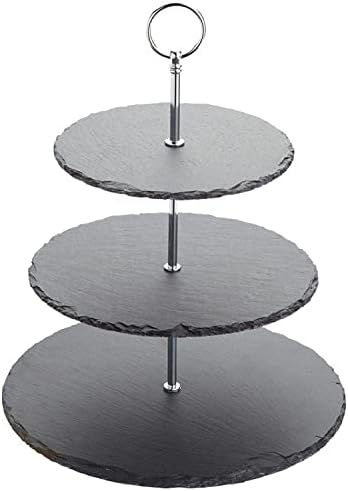 2/3 Tier Cupcake Stand Slate Serving Stand 2 & 3 Tiered Stand (3 Tier)