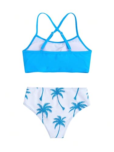 Milumia Girl's 2 Piece Floral Print Spaghetti Strap Bikini Set Swimsuit Beachwear2