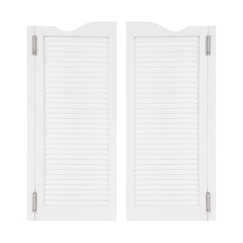 Porte de saloon Paire de portes battantes bombées et oscillantes intérieures à battants solides montants de porte rainures réservées bois de pin avec charnières kit de quincaillerie pour cafés couloir