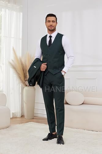 Mens Suit 3 Piece Slim Fit Suits for Men One Button Single Breasted Blazer Jacket Vest Pants Set for Wedding2