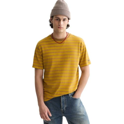 Scotch & Soda Jaquard T-Shirt, Dijon Stripe 230, XXL Hombre