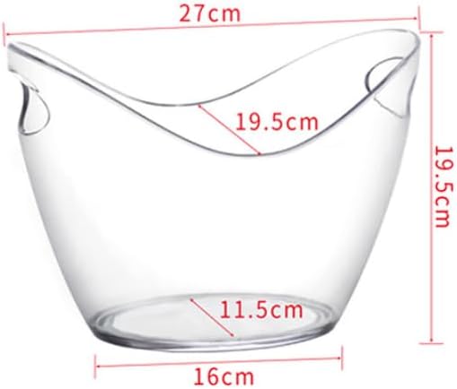 ワインクーラー アイスバケット 大容量 ポータブル アクリル製 シャンパン ワインに最適 ホームバー クーラービール 持ち手付き 4