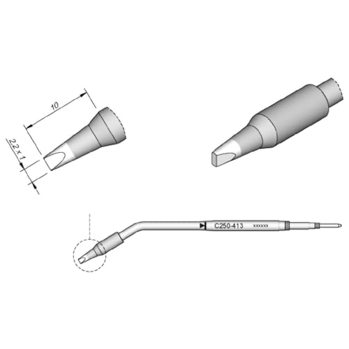JBC C250408 punta per saldare in alluminio per 2 a, scalpello : JBC