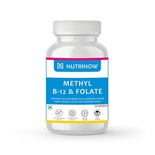 Image of Methyl B12 & Folate Chewable Tablets | Vitamin B12 (Methylcobalamin), Vitamin B6 & Folate Supplement for Nerve Support, Brain Wellness & Energy Metabolism | 60 Tablets