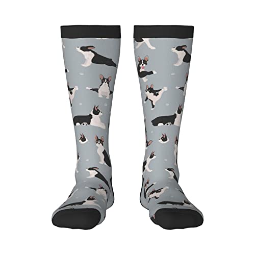 Buytruew Calcetines unisex novedosos, calcetines de perro Boston Terrier, calcetines casuales divertidos para hombres y mujeres, 3 Negro, Talla única