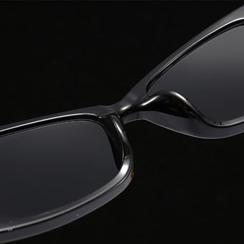 Lunettes de soleil rétro œil de chat noir avec décoration rectangulaire