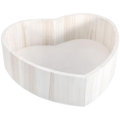 Accessoire photographie nouveau-né transportable : boîte cœur bois blanc légère