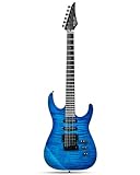 Fesley X 39' Solid Body Electric Guitar: Electric Guitar Kit with Bone Nut, Full Size 6 String Guitars with 24 Frets,Poplar Body AAA Flame Maple Top,Guitarra Electrica with HSS Ceramic Pickup,Blue