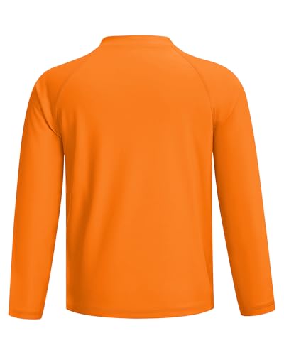 Image of Runhit Boys UPF 50+ Rash Guard Long Sleeve Zip Up 2T to Youth UV Sun Protection Shirt for Beach Surf Fish Quick Dry