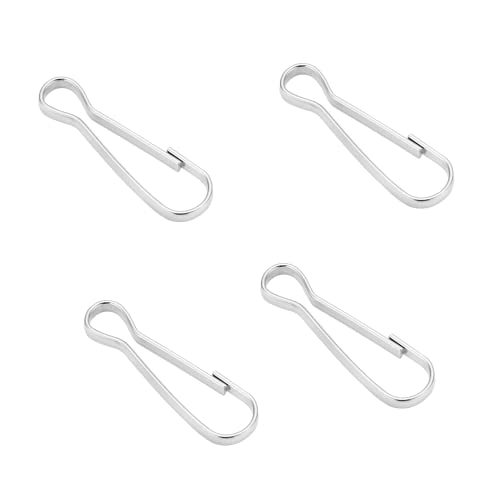 FYACCD Clip de Mât de Drapeau, 4 Pieces Clip Mousqueton en Acier Inoxydable, Crochet à Clip pour Mât, Porte-Clés, Corde à Linge