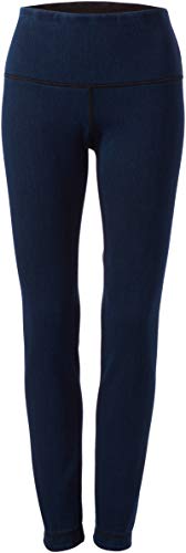 SLIM-SATION Women's Pull-on Solid Reversible Knit Ankle Legging, Medium Indigo, M