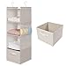 MAX Houser 4-Shelf Hanging Closet Organizer,Space Saver,Cloth Hanging Shelves with 2 Side Pockets,Foldable
