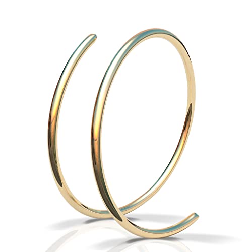 Tiny Gold Double Hoop Nose Ring - Spiral Nose Ring 20 Gauge Snug Double Nose Piercing Thin Nose Piercings Hoops (gold-filled)