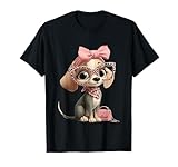 Cachorro Perro Rosa Leopardo Gafas Girly Glam Fashion Graphic Camiseta