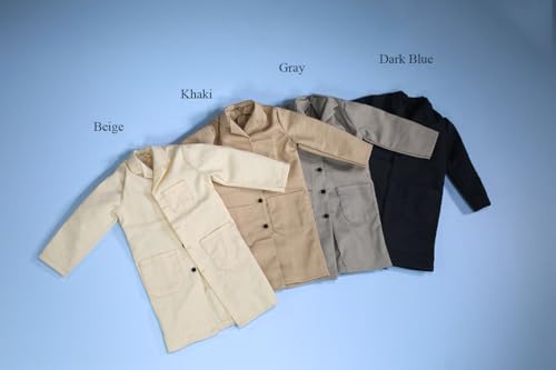 1/6 Scale Male Clothes, Men's Long Suit Windbreaker Coat Shirt Pants Outfit Clothing for 12inch Male Action Figure Body (Gray Suit)4