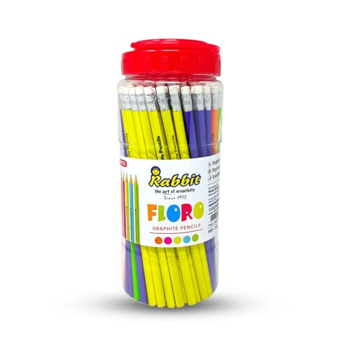 Image of Floro Graphite (100) | Super Fun Unicorn & Space Cartoon Theme Dark Lead Pencils for Kids | HB Writing Pencils for Girls & Boys | School & Return Gift Stationery.