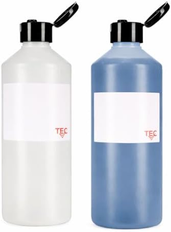 TEC 500ml HDPE Plastic Bottles UK Made Non-Leak 28mm with Black F...