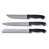 Amefa Solingen Küchenmesser-Set, 3-teilig, Fleischmesser 20 cm, Brotmesser 20 cm, Kochmesser 15 cm, Edelstahl, Made in Germany