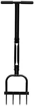 Gardzen Spike Aeration, Heavy Duty Aerator for Compacted Soils and Lawns, 35" x 11", Black