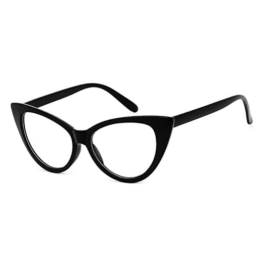 Dawnzen® Mujer Gafas de Gato Montura Marcode Gafas, 50's Ojo De Gato Cat Eye Lente Transparente Retro Moda Vintage Triangle Gafas (Estilo 2)